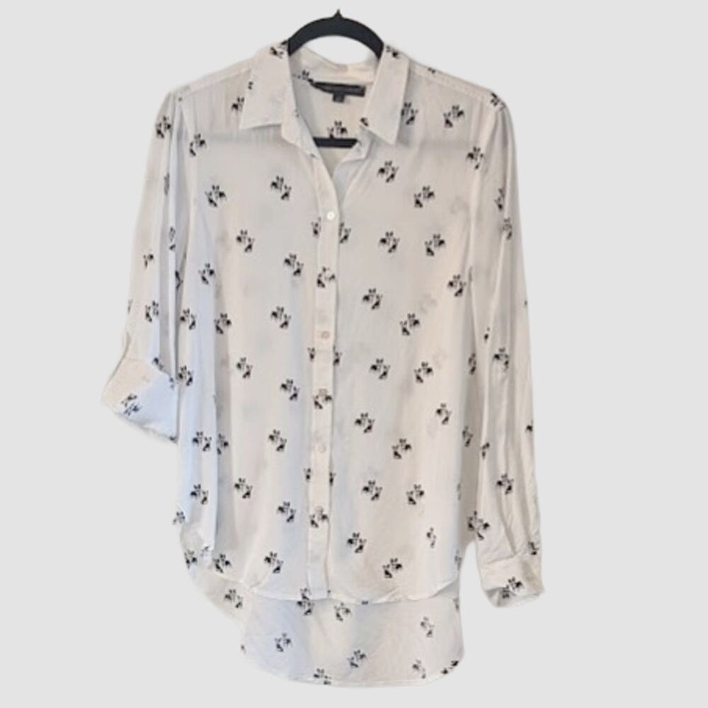 Jane & Delancey French Bulldog Shirt M Button Down Frenchie Novelty Print